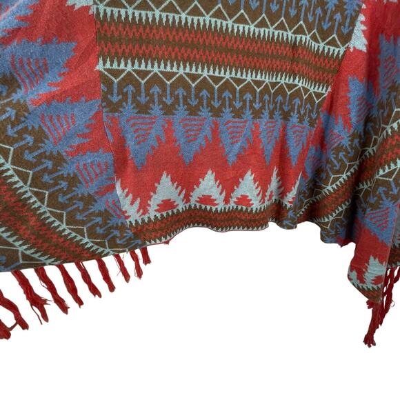 Tasha Polizzi Colorful Southwestern Aztec Native Fringe Cardigan Women's Small - Picture 5 of 11